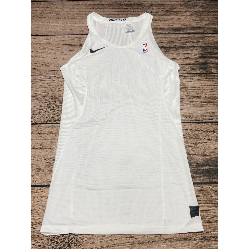 Nike Pro NBA Tank Top Men XL Tall White Athletic Compression 880804-100